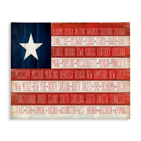 Stupell Industries American Flag with States Canvas Wall Art {1}