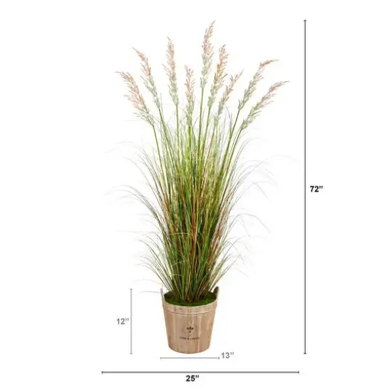 6ft. Grass Plant in Farmhouse Planter {5}