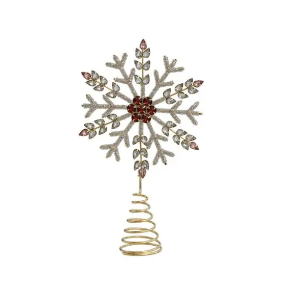 Hello Honey&reg; 11" Metal, Glass & Acrylic Snowflake Tree Topper with Jewels {1}