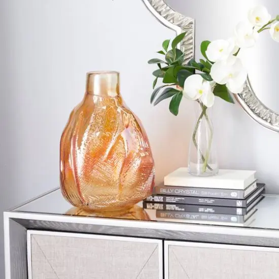 CosmoLiving by Cosmopolitan 14" Gold Glass Contemporary Vase {8}