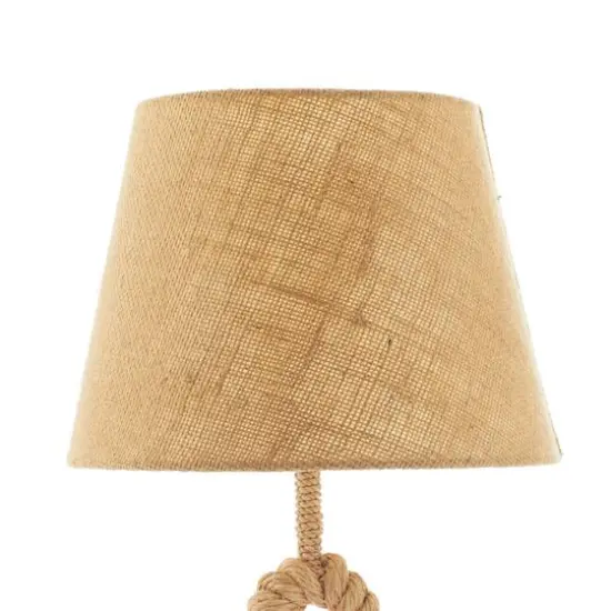Brown Rope and Iron Rustic Table Lamp, 28" x 13" x 13" {7}