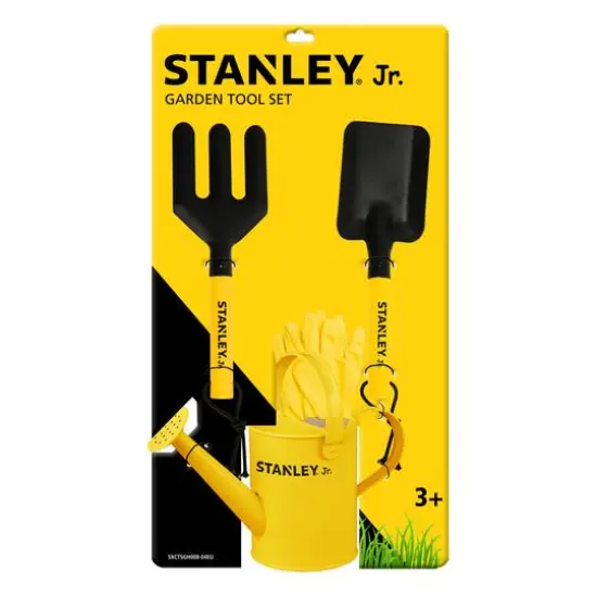 Red Toolbox Stanley Jr 4-Piece Garden Hand Tool Set With Gloves {3}