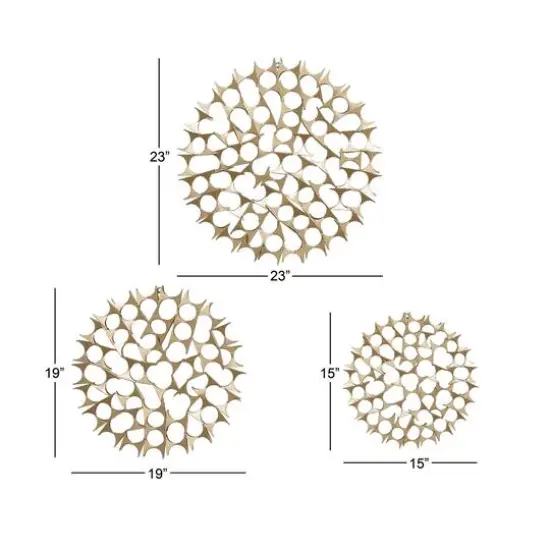 Gold Sphere Modern Tin Wall Accent Set {4}