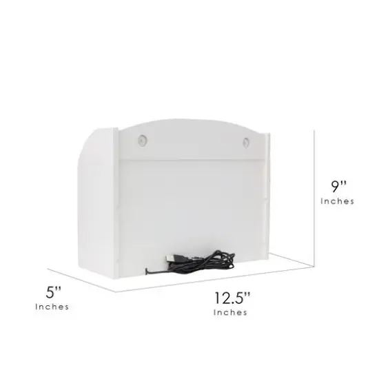 American Art D&eacute;cor&trade; White Space Saving Desk Organizer with USB Port {9}