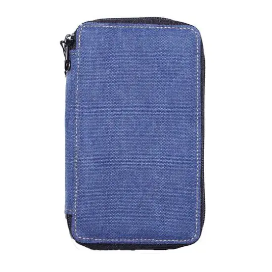 Global Art 24 Slot Canvas Pencil Case Denim {1}