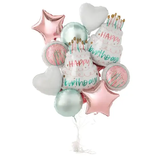 Happy Birthday Cake Foil Balloon Bundle {3}