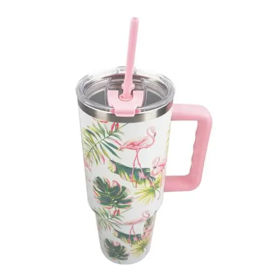 40oz. Flamingo Toss Stainless Steel Insulated Tumbler by Celebrate It™ {6}