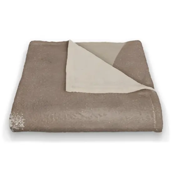 50" x 60" Neutral Boho Botanical Coral Fleece Throw Blanket {4}