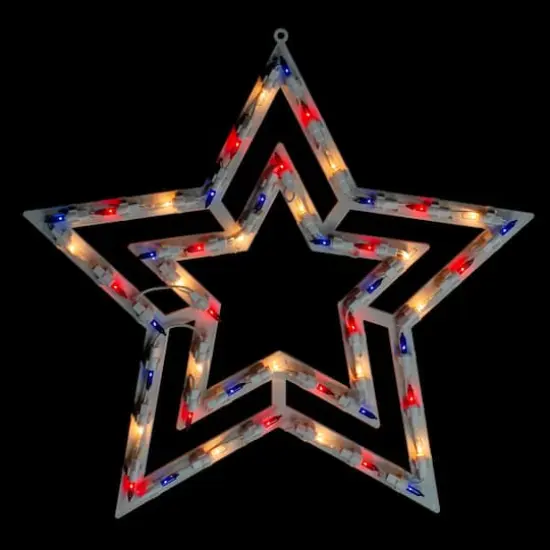 17" July 4th Patriotic Star Window Silhouette Decoration {3}