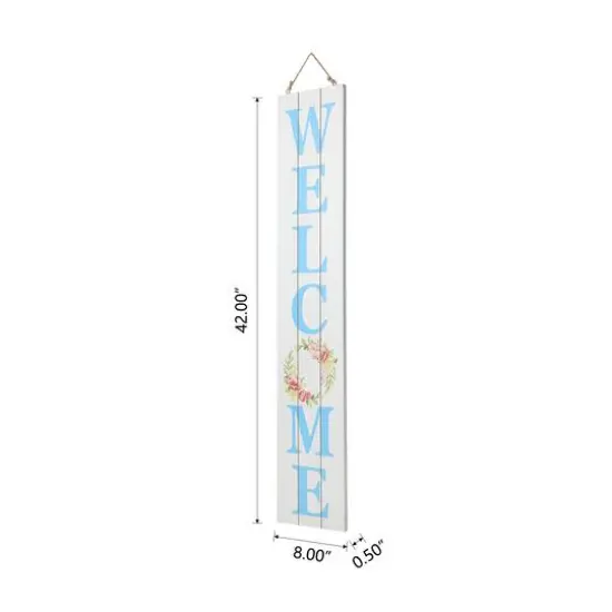 Glitzhome&reg; 42'' Happy Easter & Welcome Wooden Double-Sided Porch Sign {9}