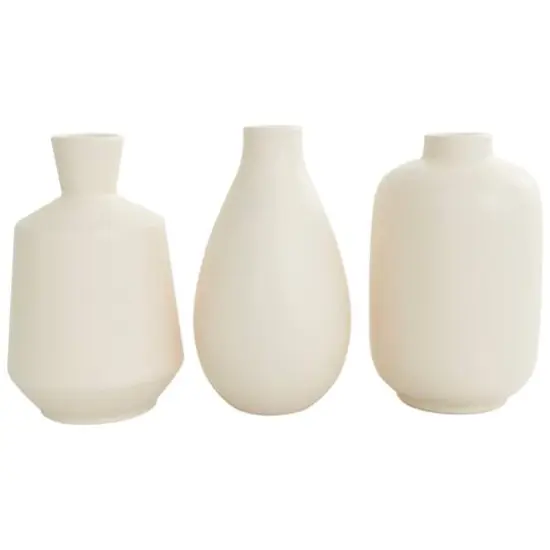 Cream Minimalistic Ceramic Vase Set {10}