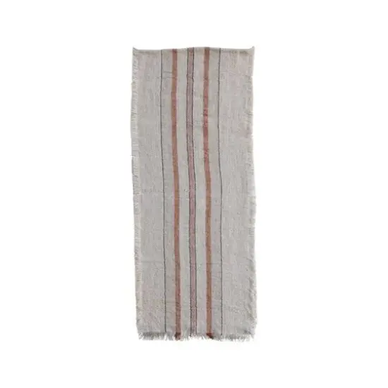 Hello Honey&reg; 6ft. Striped Linen & Cotton Fringed Table Runner {1}