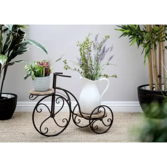 Brown Metal Farmhouse Bicycle Plantstand, 25" x 19" {8}