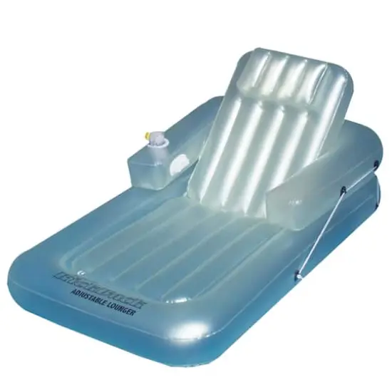 74" Inflatable Light Blue Water Sports Kickback Adjustable Lounger Raft {1}