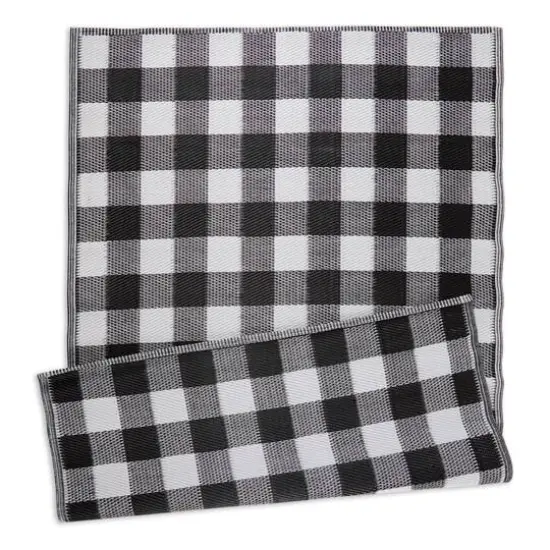 DII&reg; Buffalo Check Outdoor Rug, 4ft. x 6ft. Black/White {1}