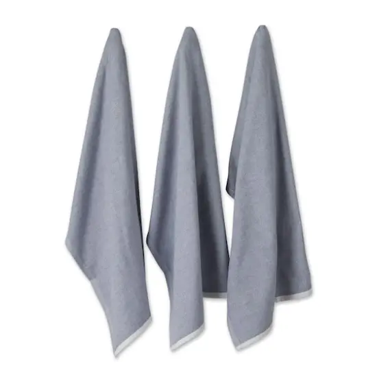 DII&reg; French Blue Chambray Terry Dishtowels, 3ct. {1}