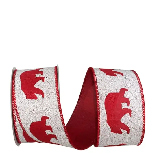 Reliant 2.5" x 10yd. Bear Snowdrift Wired Ribbon, 10yd. {1}