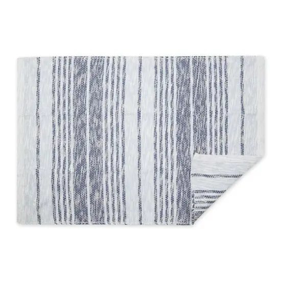 DII&reg; Variegated Stripe Handwoven Recycled Yarn Rug, 2ft. x 3ft. Stonewash Blue {4}