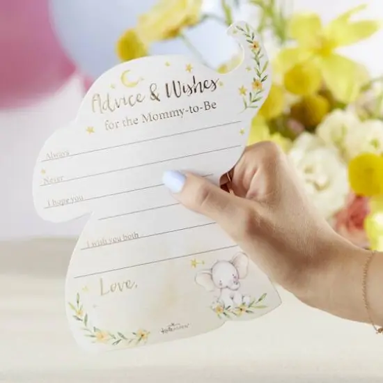 Kate Aspen&reg; Elephant Advice Card & Baby Shower Game Set {6}