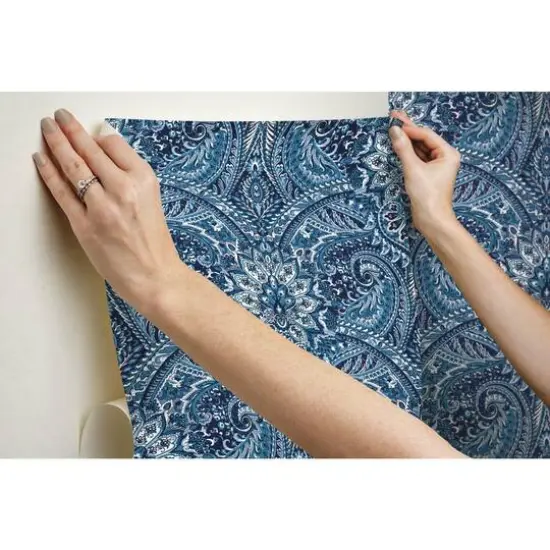 RoomMates Blue Swept Away Peel & Stick Wallpaper {8}