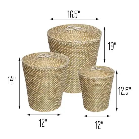 Honey Can Do Natural Nesting Seagrass Snake Charmer's Baskets, 3ct. {6}