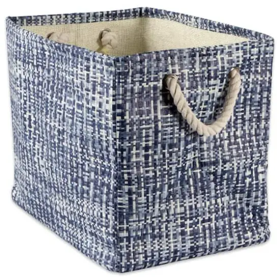 DII® Large Tweed Rectangle Woven Paper Storage Bin Nautical Blue {1}