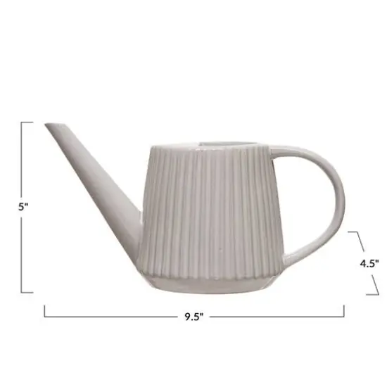 Hello Honey&reg; 5" Quart Stoneware Watering Can with Reactive Glaze Finish {6}