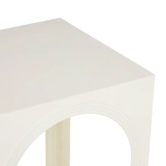 Metal Nested Accent Table with Small Arched Cutouts Set White {6}