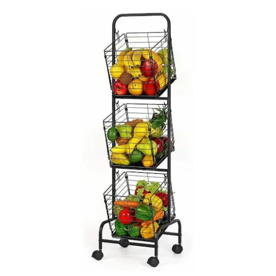 NEX&trade; Black 3-Tier Fruit Basket Stand {1}