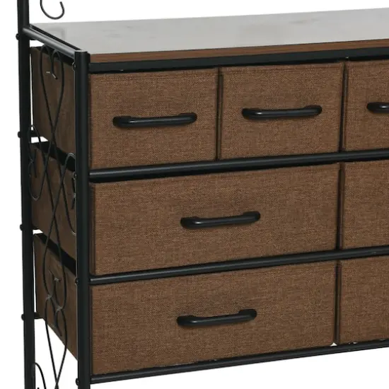 Household Essentials Victoria 8-Drawer Dresser with Shelf Walnut {7}