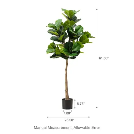 Glitzhome&reg; 5ft. Faux Fiddle Leaf Fig Tree in Pot {9}