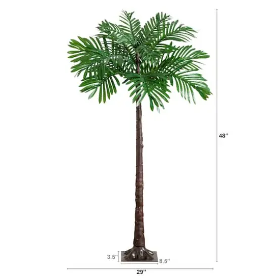 4ft. Pre-Lit UV Resistant Artificial Palm Tree with Warm White LED Lights {8}