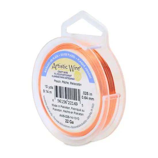 Artistic Wire&reg; 22 Gauge Silver Plated Tarnish Resistant Colored Copper Craft Wire, 10yd. Peach {1}