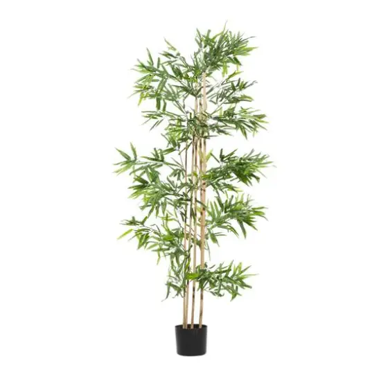 Artificial Bamboo Plants Indoor, 77", Green {4}