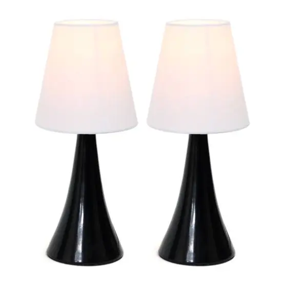 Simple Designs&trade; Valencia Colors 2-Pack Mini Touch Table Lamp Set Black with White Shade {8}