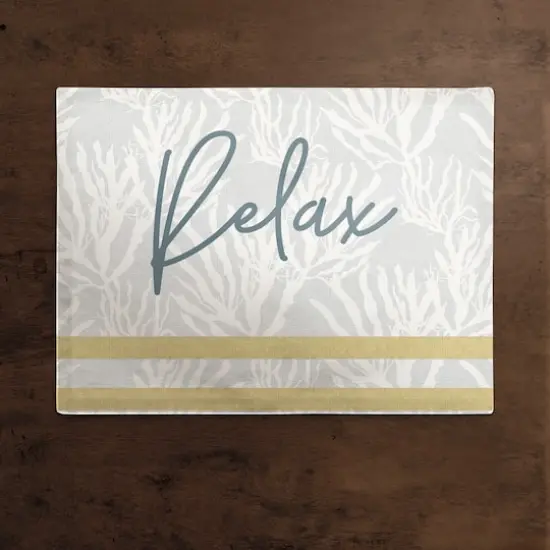 Relax Stripe Cotton Twill Placemat White/Coral/Yellow/Blue {3}