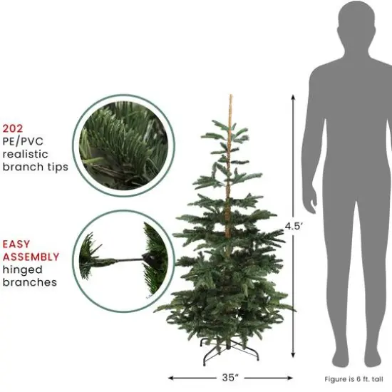 4.5ft. Unlit Slim Nordmann Fir Layered Artificial Christmas Tree {6}