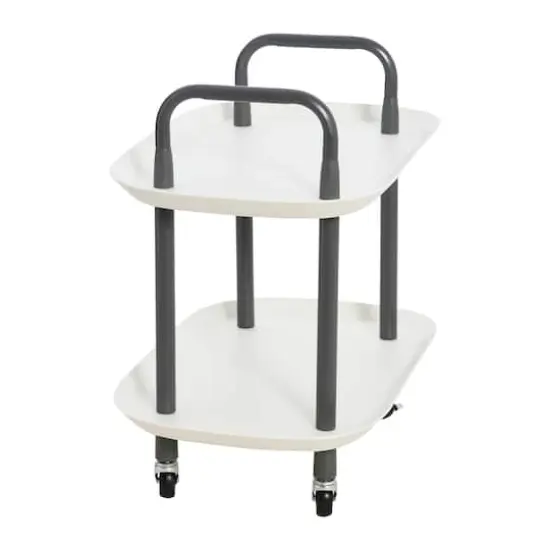 Hello Honey&reg; Main + Mesa&trade; 2-Tier Modern Plastic and Metal Trolley White and Dark Gray {5}