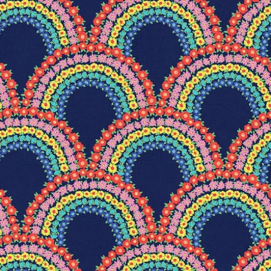 Fabric Editions Floral Rainbow Cotton Fabric {4}