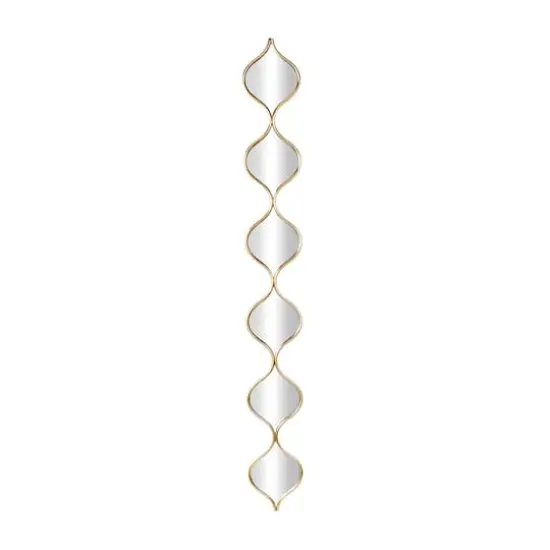 51" Gold Metal Slim Stacked Chain 6-Layer Wall Mirror with Tear Drop Pattern {1}