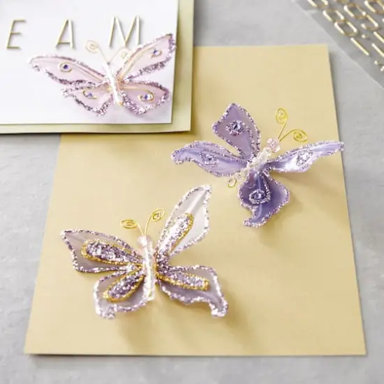 Recollections&trade; Glacee Butterfly Embellishments Heather {4}
