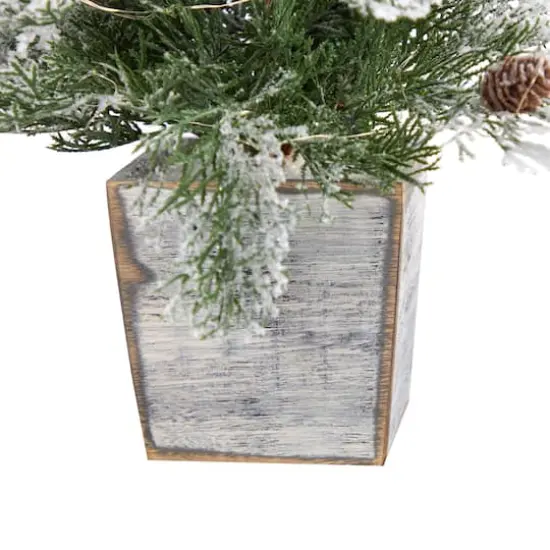 2ft. Pre-Lit Frosted Artificial Christmas Tree in Decorative Planter, Clear Lights {7}