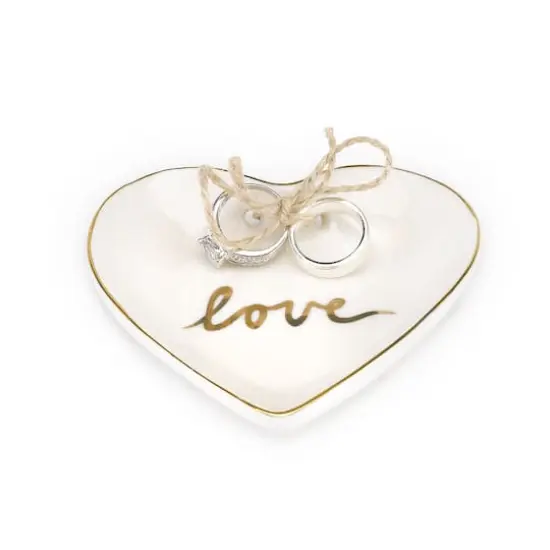 Hortense B. Hewitt Co. Gold Love Heart Ring Bowl {1}