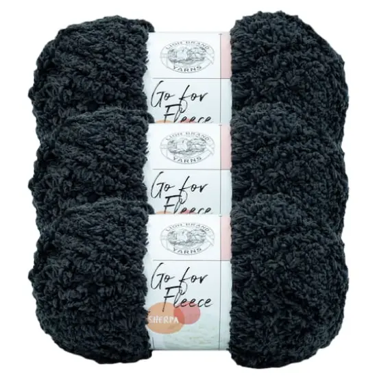 3 Pack Lion Brand&reg; Go For Fleece Sherpa Yarn Slate {1}