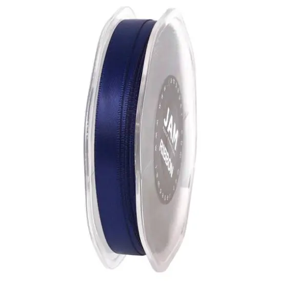 JAM Paper 3/8" x 25yd. Double Faced Satin Ribbon Navy Blue {7}