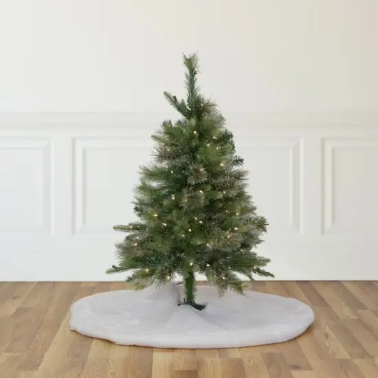 3ft. Pre-Lit Kingston Cashmere Pine Full Artificial Christmas Tree, Clear Lights {3}