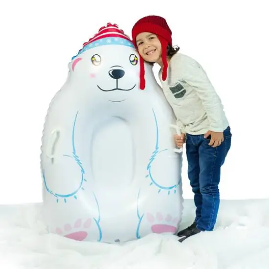 SnowCandy 37" Polar Bear Inflatable Snow Sled {3}