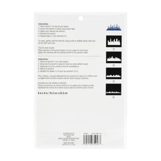 6" x 8" City Sky Print Stencil Set by Recollections&trade; {5}