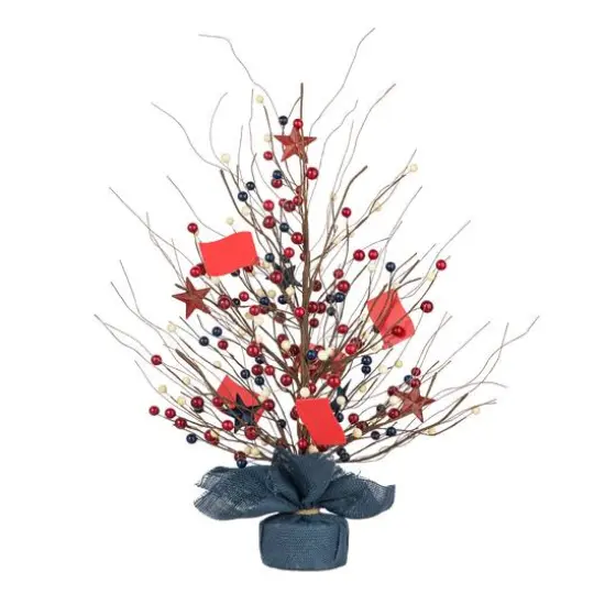 Glitzhome&reg; 20" Patriotic America Berry Table Tree {7}