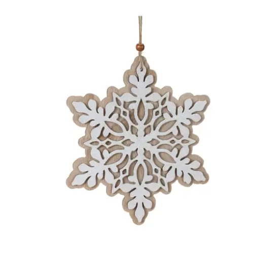Layered Wood Snowflake Ornament Set {4}